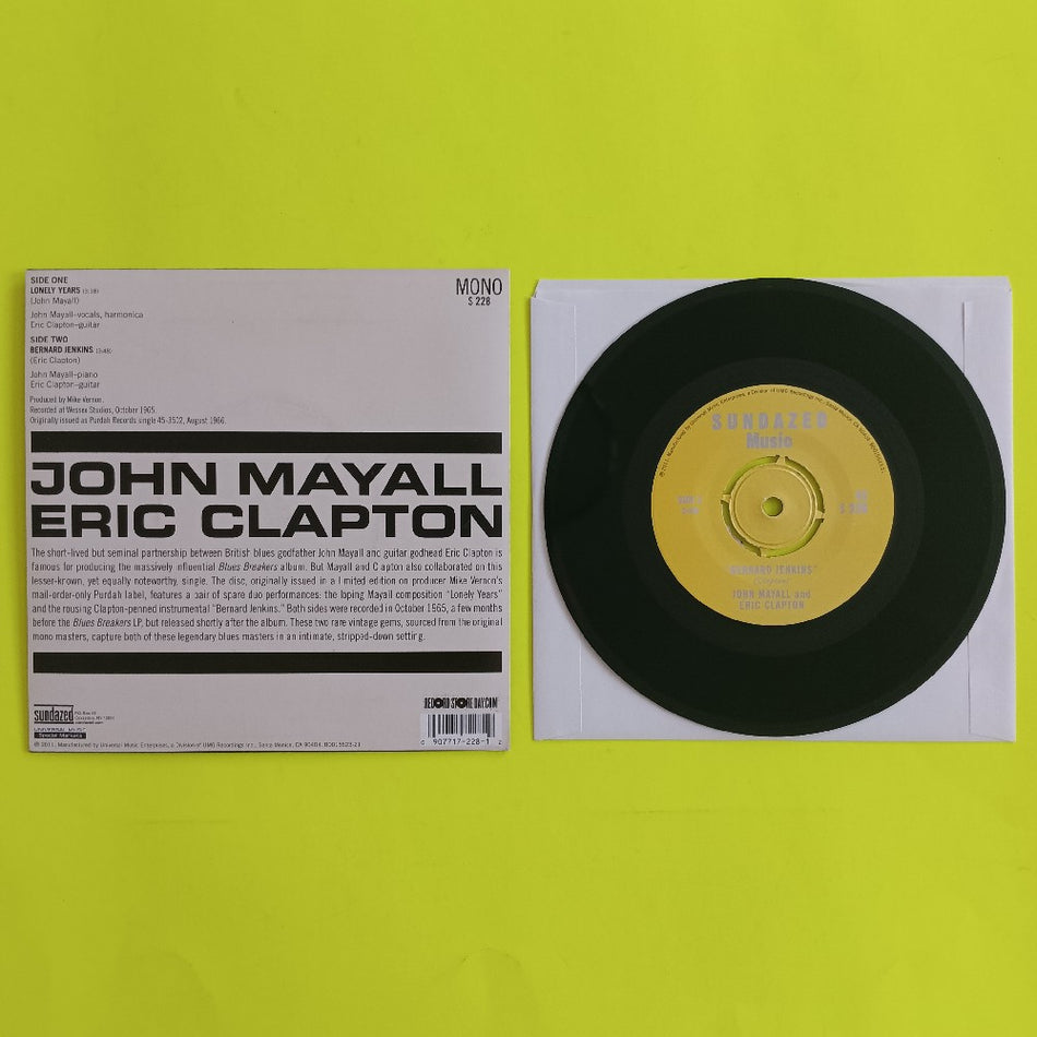John Mayall / Eric Clapton - Lonely Years / Bernard Jenkins RSD 7" - 2011 - S 228 - Used - EX - Vinyl