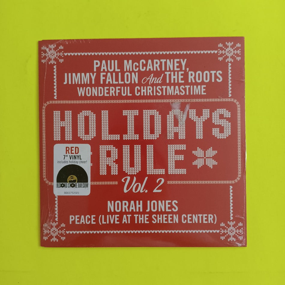 Paul McCartney, Jimmy Fallon And The Roots / Norah Jones - Wonderful Christmastime / Peace RSD 7" Red - 2017 - B002752021 - New - Sealed - Vinyl