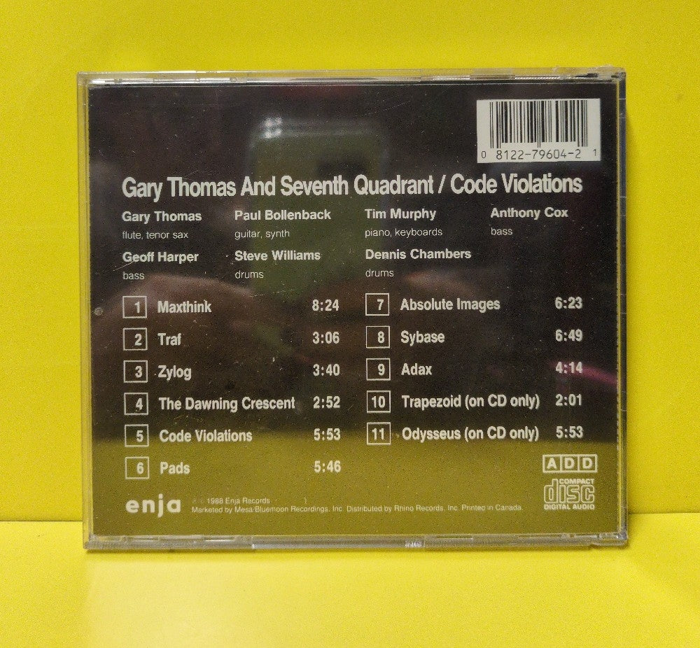 Gary Thomas And Seventh Quadrant - Code Violations - 1988 - R2 79604 - New - Sealed - CDs - Canada Import
