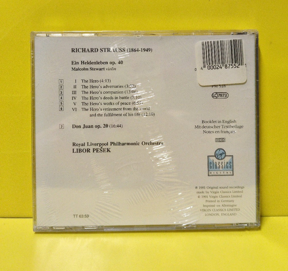 Richard Strauss : Libor Pešek, Royal Liverpool Philharmonic Orchestra - Ein Heldenleben / Don Juan  - 1991 - VC 7 91171-2 - New - Sealed - CDs - European Import