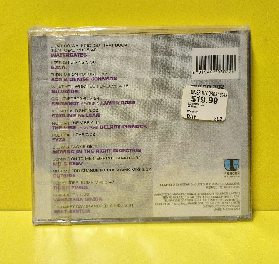 Various - Movin' On 3 - 1993 - RULCD 302 - New - Sealed - CDs - UK Import