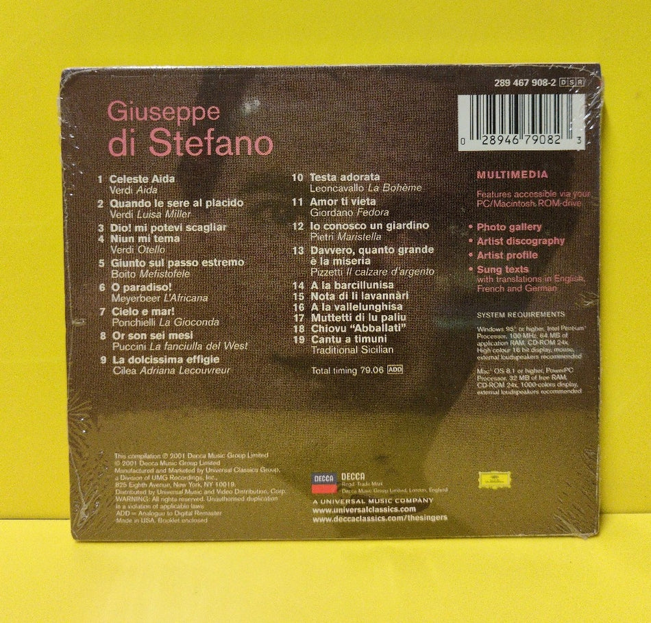 Giuseppe di Stefano - The Singers - 2001 - 467 908-2 - New - Sealed - CDs - Germany Import