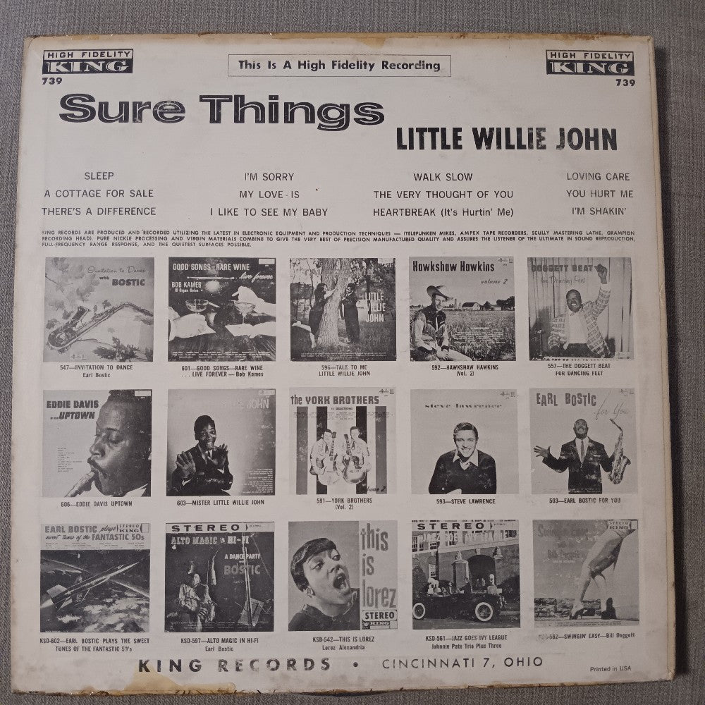Little Willie John - Sure Things OG Mono - 1961 - KING 739 - Used - VG++ - Vinyl