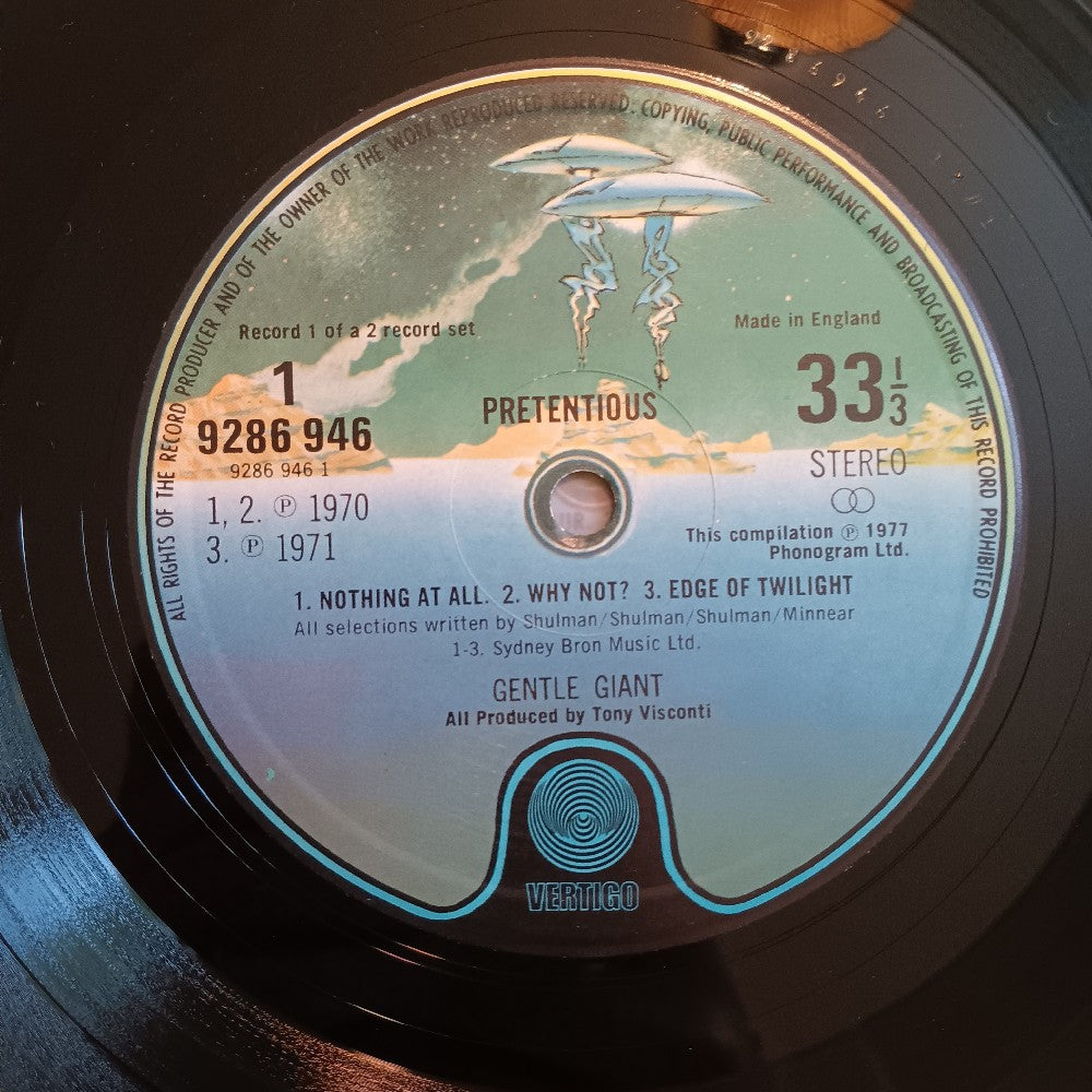 Gentile Giant - Pretentious / UK - 1977 - Vertigo 6641 629 - Used - EX - Vinyl