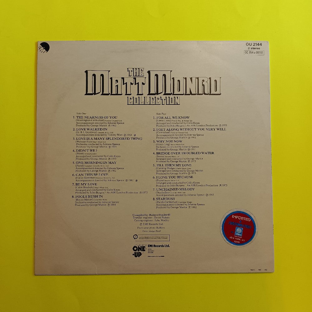 Matt Monro - The Matt Monro Collection / UK - 1976 - OU 2144 - Used - VG++ - Vinyl