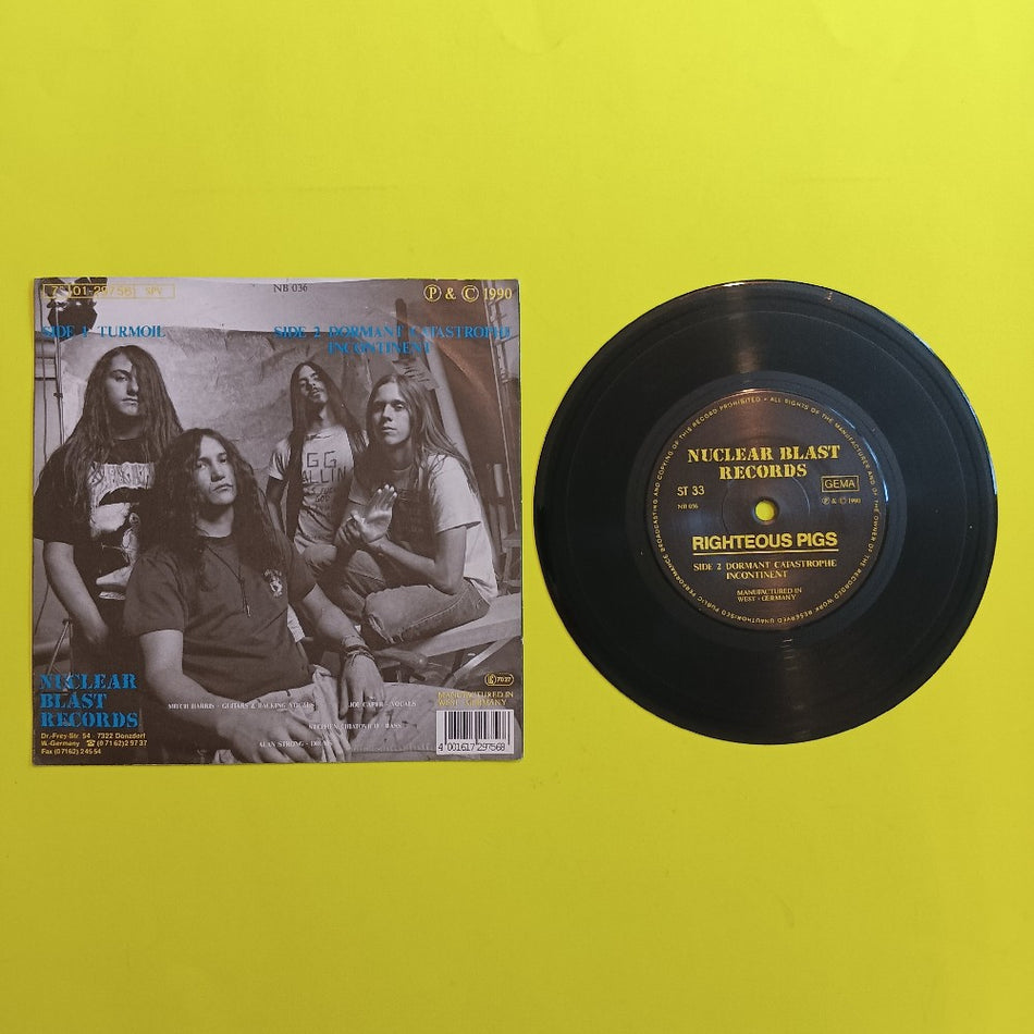 Righteous Pigs - Turmoil 7" Germany Deathmetal - 1990 - NB 036 - Used - VG++ - Vinyl