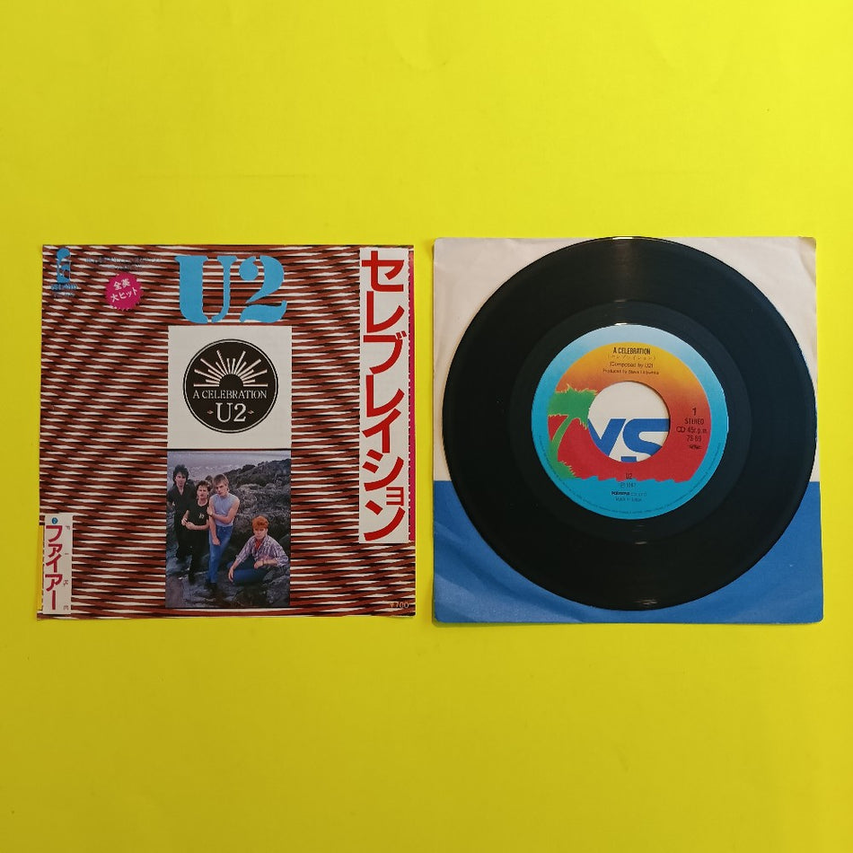 U2 - A Celebration / Fire Japan 7" - 1982 - 7S-69 - Used - VG++ - Vinyl
