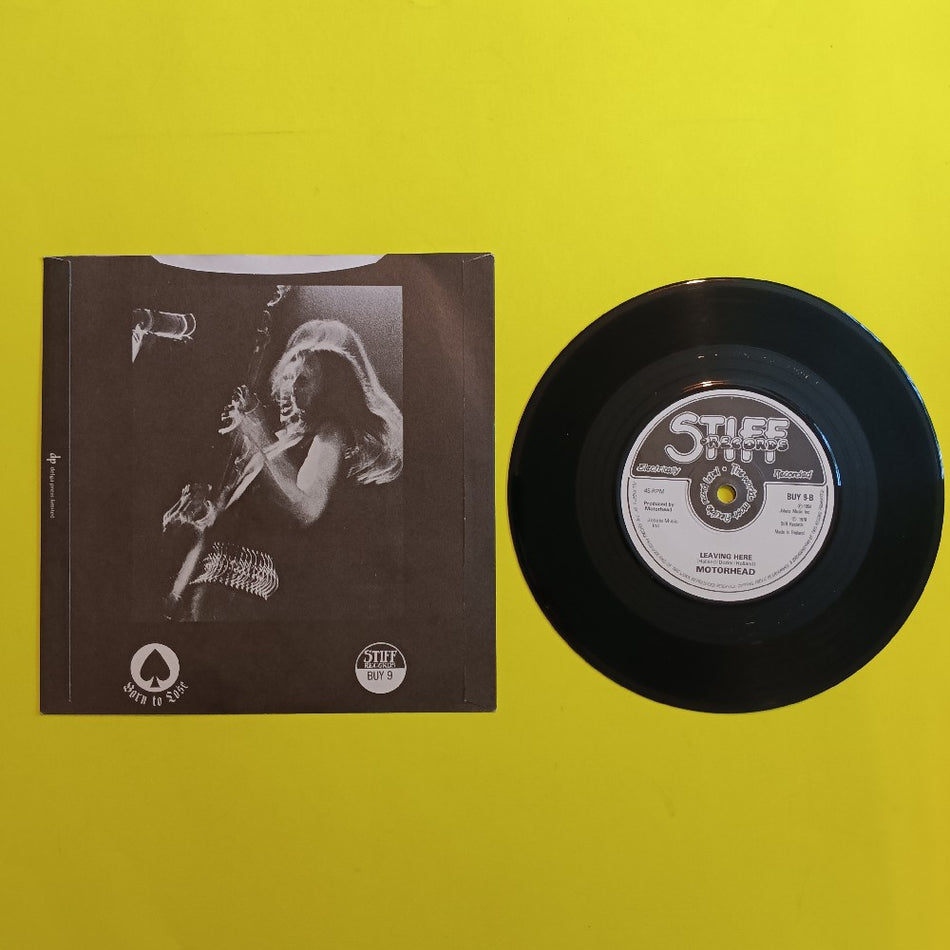 Motorhead - Leaving Here / White Line Fever UK 7"  - 1979 - Stiff BUY 9 - Used - VG++ - Vinyl