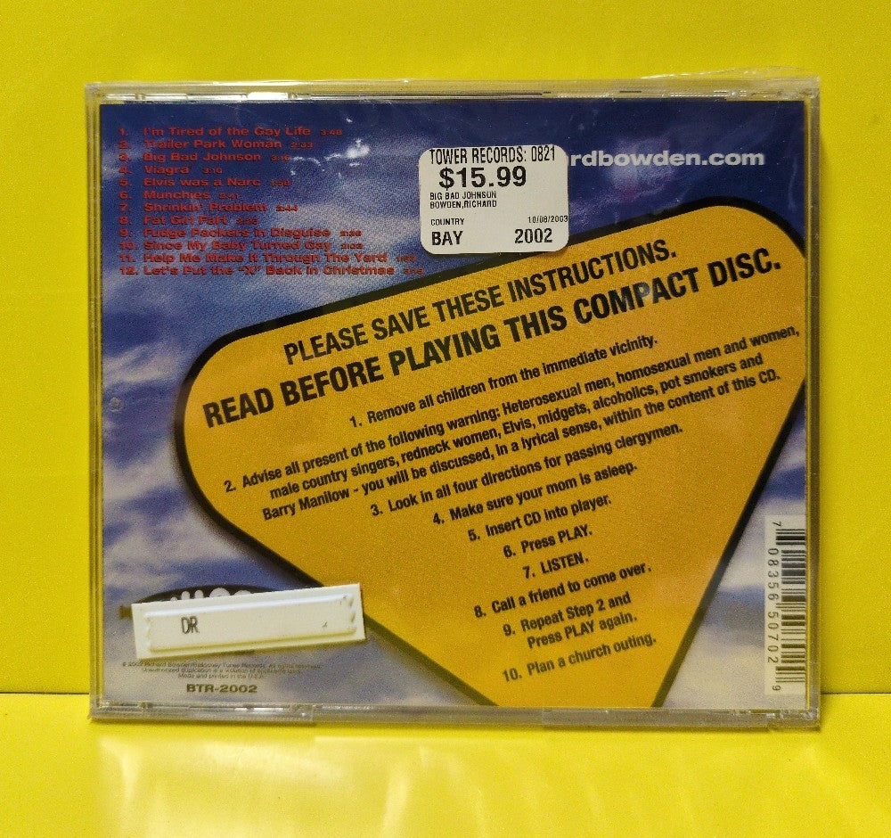 Richard Bowden - Big Bad Johnson - 2003 - BTR-2002 - New - Sealed - CDs