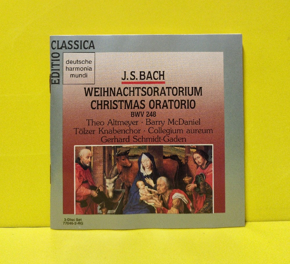 J.S. Bach, Theo Altmeyer • Barry McDaniel • Tölzer Knabenchor • Collegium Aureum • Gerhard Schmidt-Gaden - Weihnachtsoratorium / Christmas Oratorio (BWV 248) - 1989 - 77046-2-RG - Used - VG++ - CDs - 3xCD - Reissue - Remastered