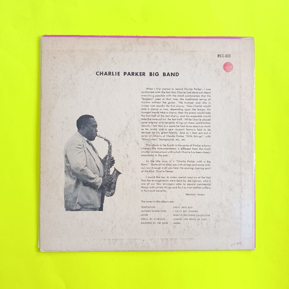 Charlie Parker - Charlie Parker Big Band OG DG Mono - 1953 - MG C609 - Used - VG+ - Vinyl