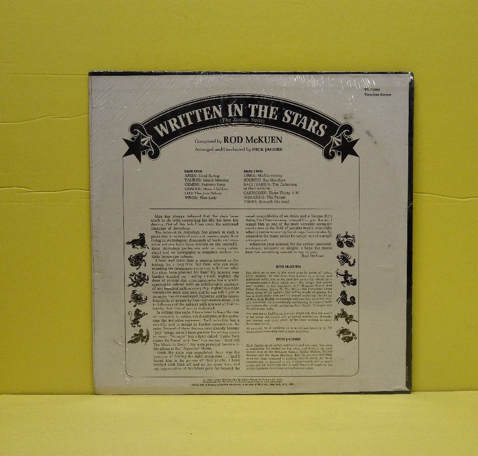 Dick Jacobs, Rod McKuen - Written In The Stars (The Zodiac Suite) - 1969 - VL 73884 - New - Sealed - Vinyl - Stereo - Reissue