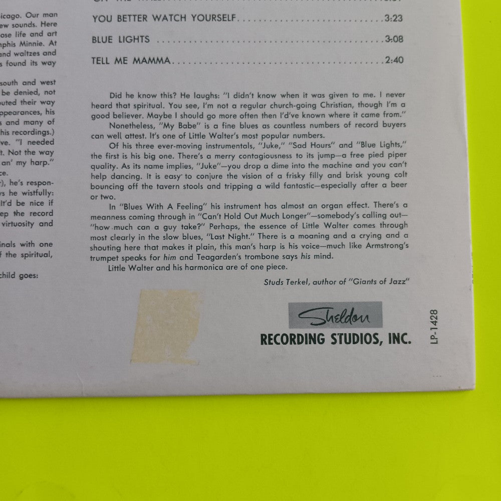 Little Walter - The Best Of Little Walter OG MONO - 1957 - LP 1428 - Used - VG++ - Vinyl