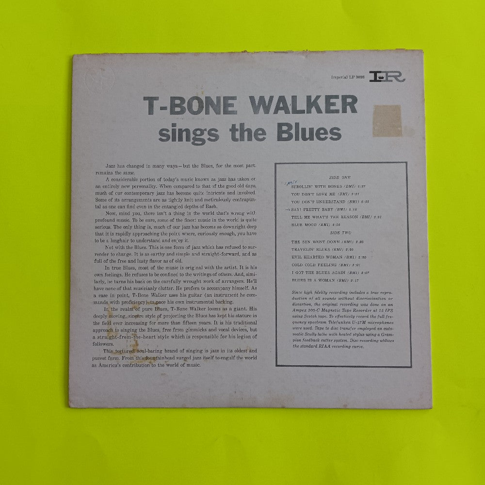 T-Bone Walker  - Sings the Blues OG Mono  - 1960 - LP 9098 Used - VG++ - Vinyl