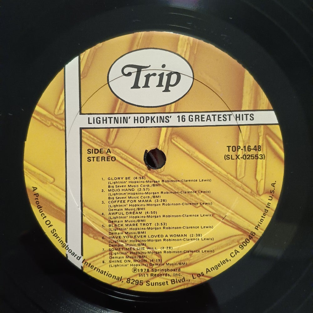 Lightnin' Hopkins - 16 Greatest Hits - 1978 - TOP-16-48 - Used - VG++ - Vinyl