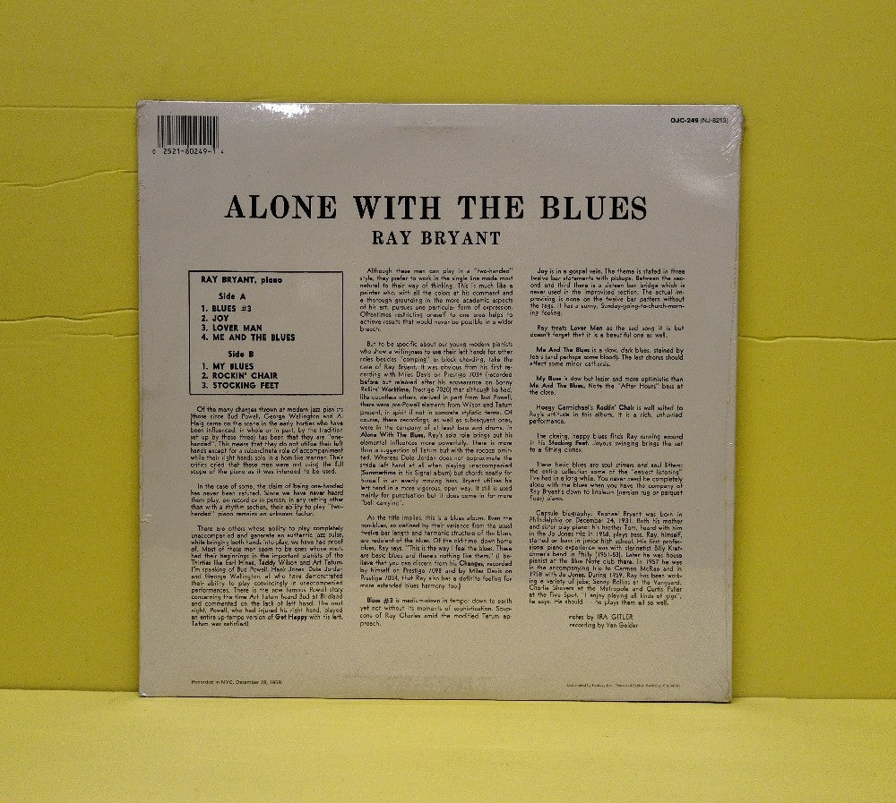 Ray Bryant - Alone With The Blues - 1986 - OJC-249 - New - Sealed - Vinyl - Reissue - Mono