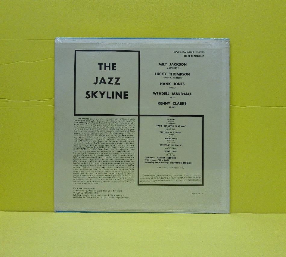 Milt Jackson - The Jazz Skyline - 1985 - SJC 410 - New - Sealed - Vinyl - Reissue
