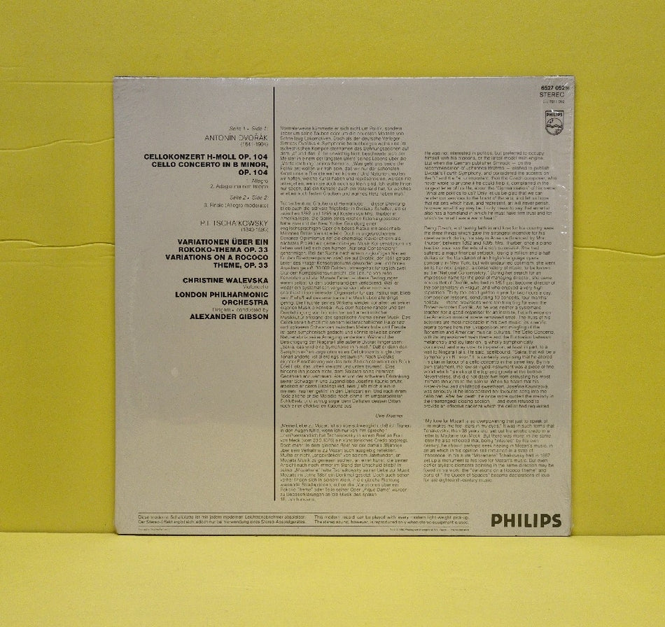 Dvorak / Tschaikowsky, Christine Walevska, London Philharmonic Orchestra, Alexander Gibson - Cellokonzert / Rokoko-Variationen - 1980 - 6527 052 - New - Sealed - Vinyl