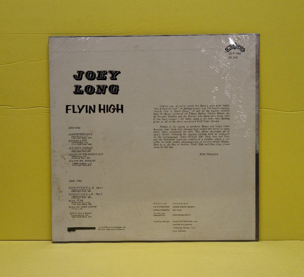 Joey Long - Flyin High - 1978 - CCLP-1049 - New - Sealed - Vinyl
