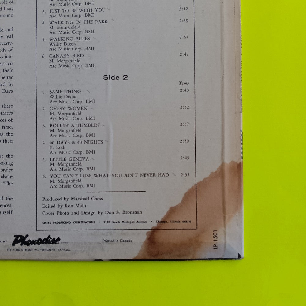 Muddy Waters - The Real Folk Blues CANADA MONO - 1966 - CLP 1501 - Used - VG+ - Vinyl