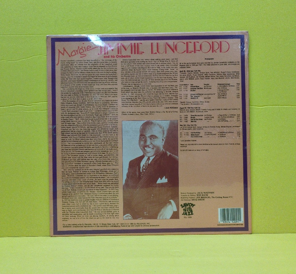 Jimmie Lunceford - Margie - 1989 - SJL 1209 - New - Sealed - Vinyl