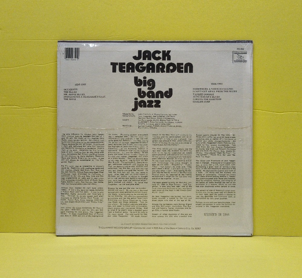Jack Teagarden - Big Band Jazz - 1979 - FS 352 - New - Sealed - Vinyl