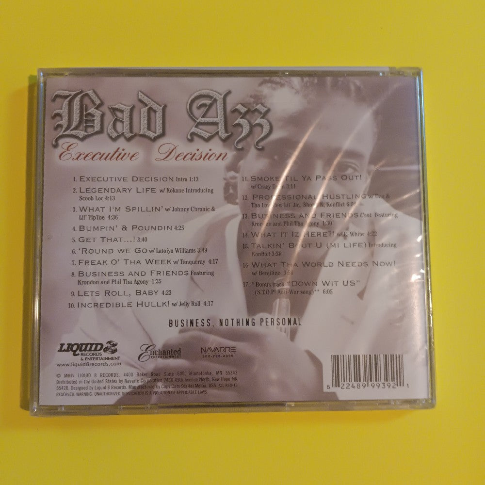 Bad Azz - Executive Decision Business. Nothing Personal - 2004 - D3E 99392 - New - Sealed - CDs