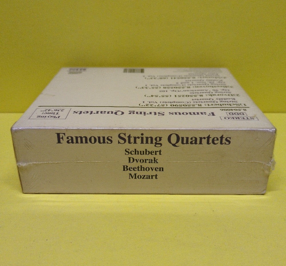 Schubert, Dvorak, Beethoven, Mozart - Famous String Quartets - 1996 - 8.504006 - New - Sealed - CDs - 4xCD Box Set