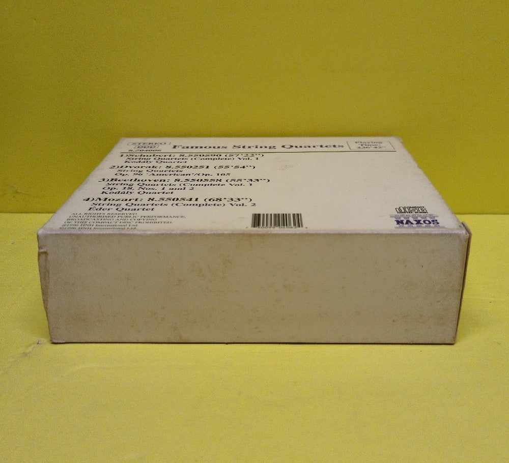 Schubert, Dvorak, Beethoven, Mozart - Famous String Quartets - 1996 - 8.504006 - New - New - CDs - 4xCD Box Set - No Shrink Wrap On Box