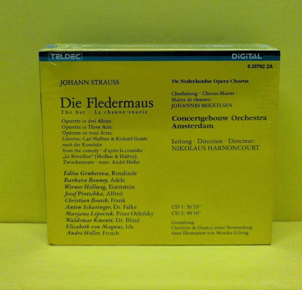 Johann Strauss - Concertgebouw Orchestra Amsterdam • Nikolaus Harnoncourt - Die Fledermaus - 1988 - 8.35762 ZA - Sealed - CDs - 2xCD Box Set - Germany Import