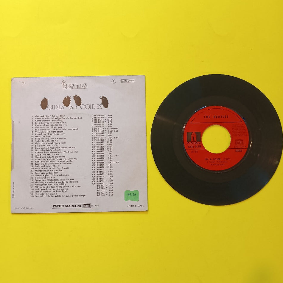 The Beatles - Eight Days A Week / I'm A Loser FRANCE 7" - 1976 - 2C010-04459 - Used - VG++ - Vinyl