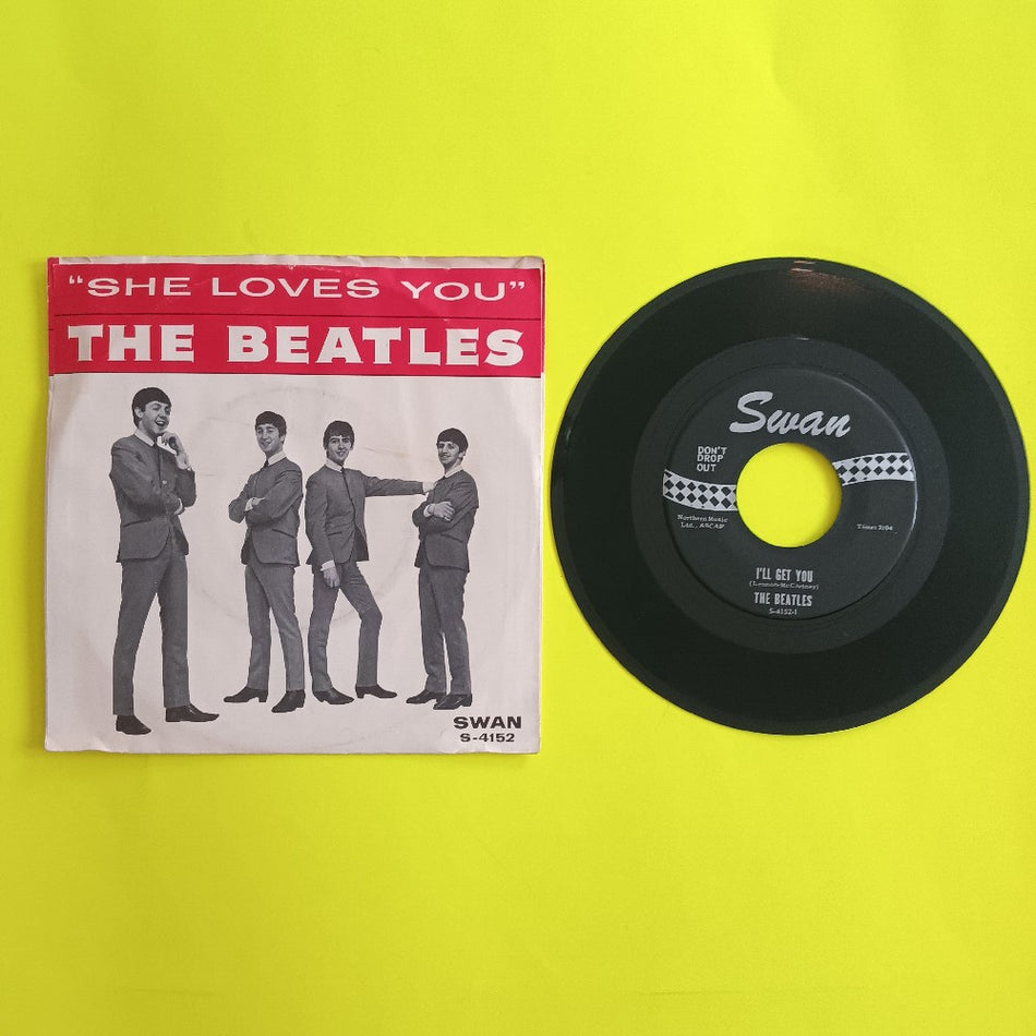 The Beatles - She Loves You / I'll Get You 7" DON'T DROP OUT - 1964 - S-4152 - Used - VG+ - Vinyl