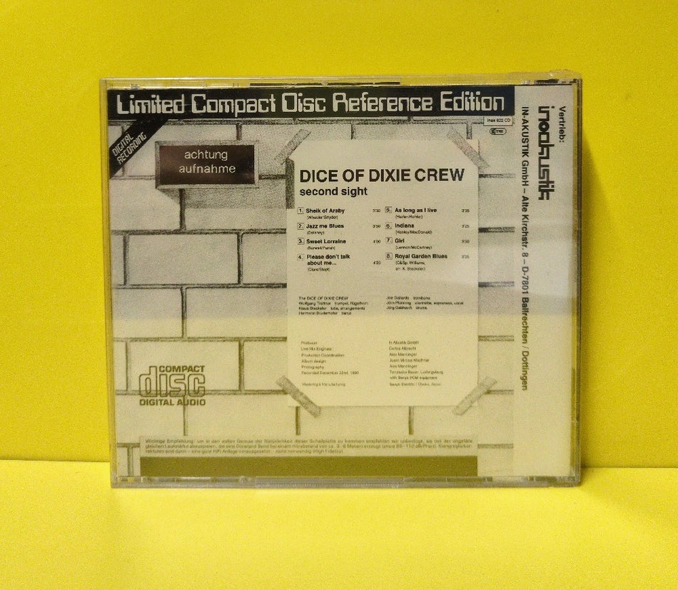 The Dice Of Dixie Crew - Second Sight - 1983 - inak 822 CD - New - Sealed - CDs - Limited Edition - Taped-Up Notice Back Cover