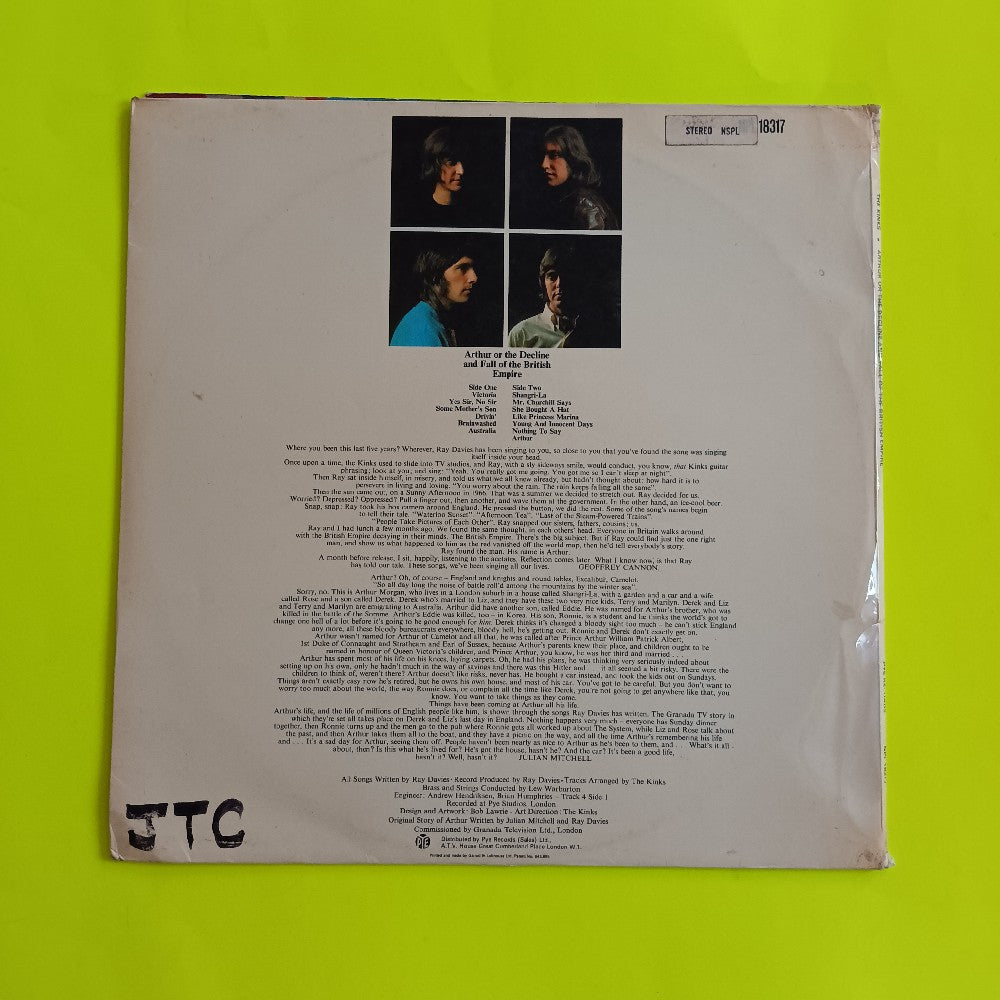 The Kinks - Arthur Or The Decline OG UK Stereo Unipak - 1969 - NSPL 18317 - Used - VG++ - Vinyl