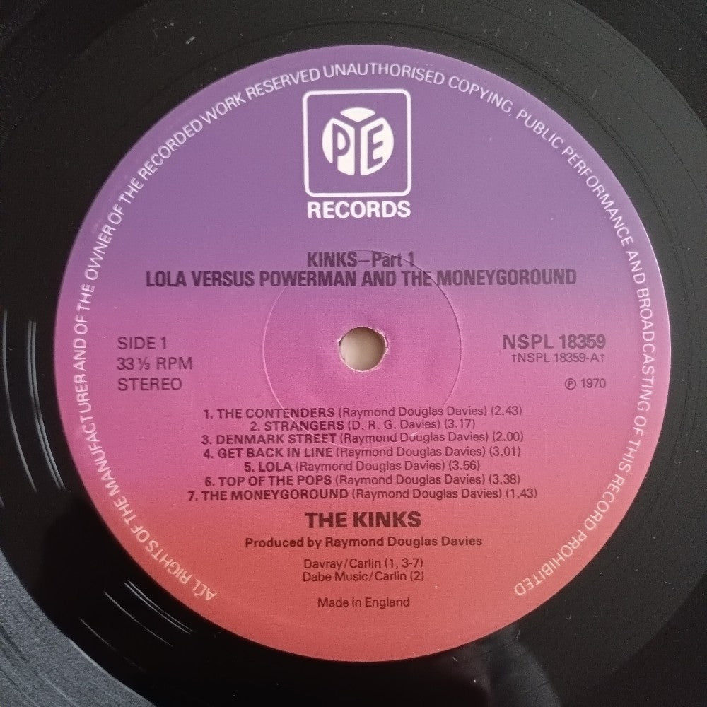 The Kinks - Part One Lola Vs Powerman And The Moneygoround UK - 1972 - NSPL 18359 - Used - VG++ - Vinyl