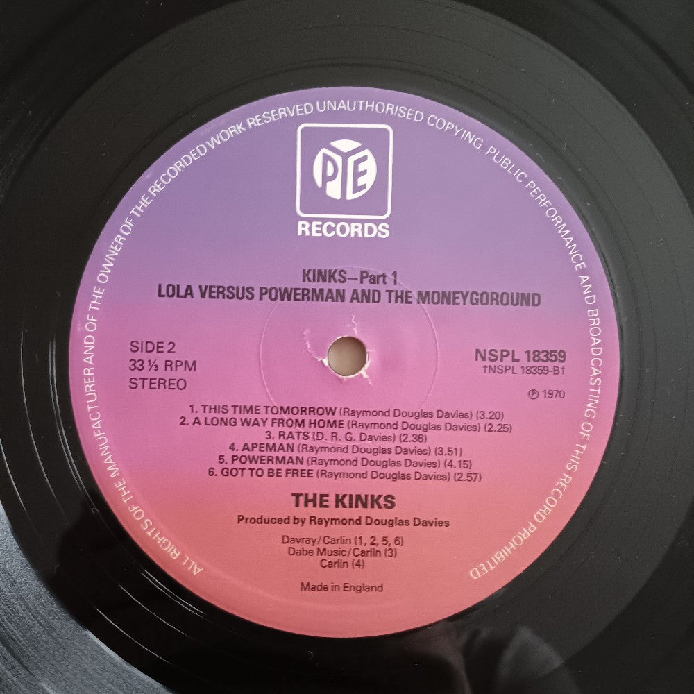 The Kinks - Part One Lola Vs Powerman And The Moneygoround UK - 1972 - NSPL 18359 - Used - VG++ - Vinyl