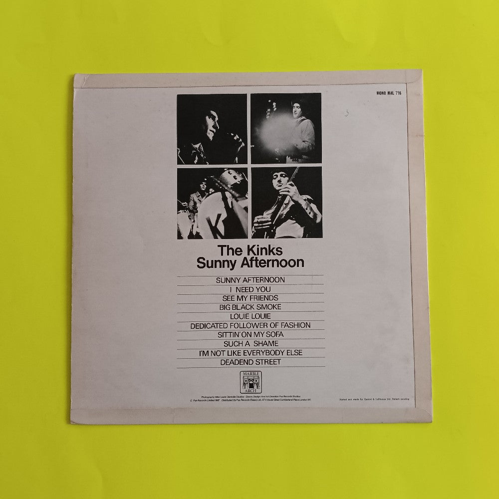 The Kinks - Sunny Afternoon UK OG Mono - 1967 - MAL 716 - Used - VG+ - Vinyl