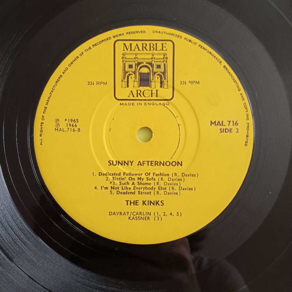 The Kinks - Sunny Afternoon UK OG Mono - 1967 - MAL 716 - Used - VG+ - Vinyl