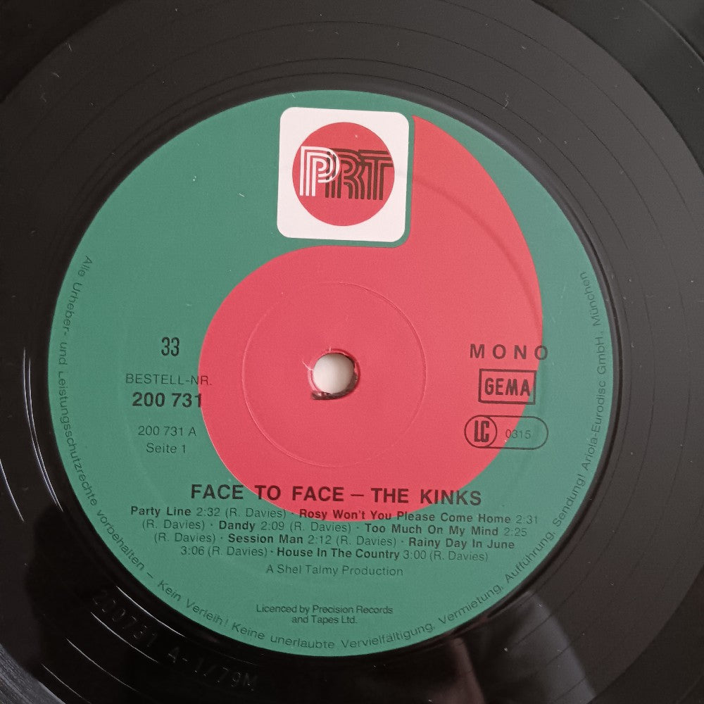 The Kinks - Face To Face Germany Mono PRT - 1981 - 200 731 - Used - VG++ - Vinyl