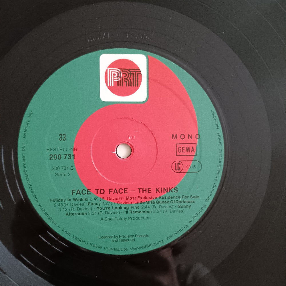 The Kinks - Face To Face Germany Mono PRT - 1981 - 200 731 - Used - VG++ - Vinyl