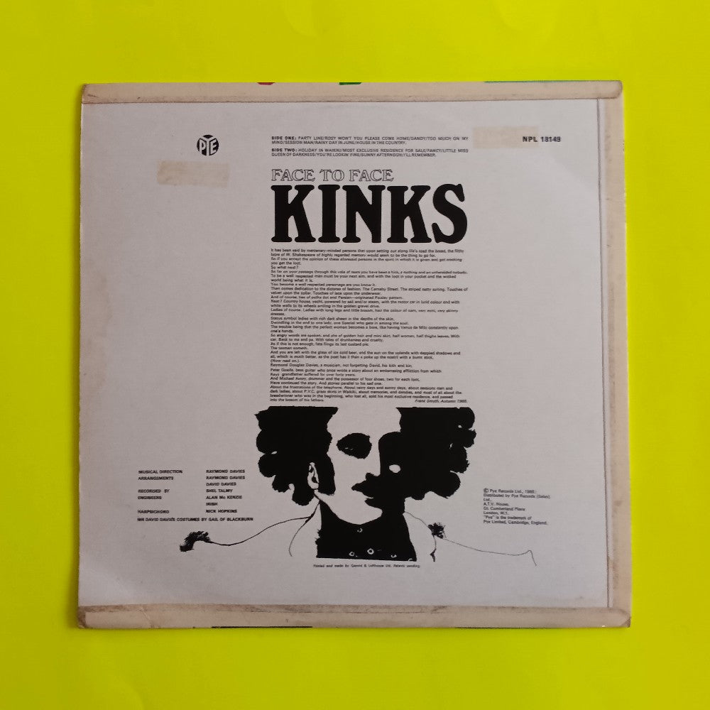 The Kinks - Face To Face UK OG Stereo - 1966 - NSPL 18149 - Used - VG++ - Vinyl