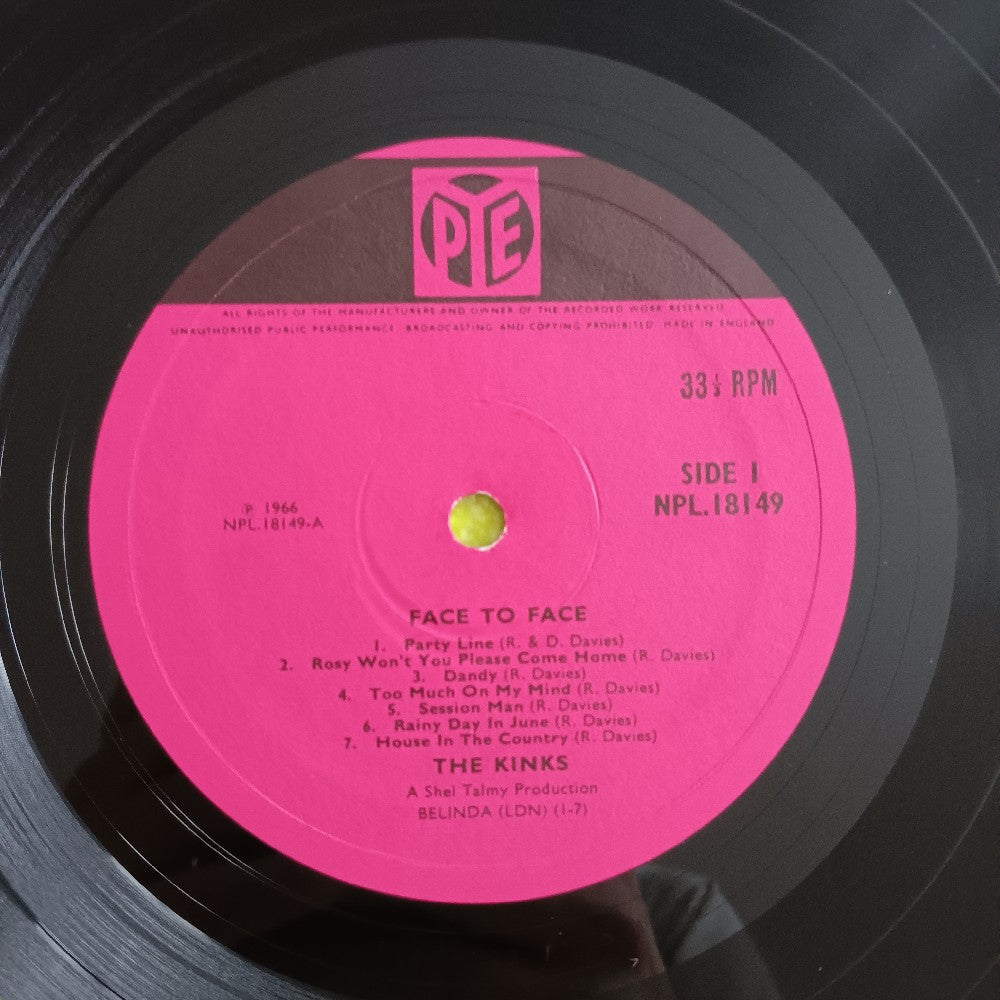 The Kinks - Face To Face UK OG Mono - 1966 - NPL 18149 - Used - VG - Vinyl