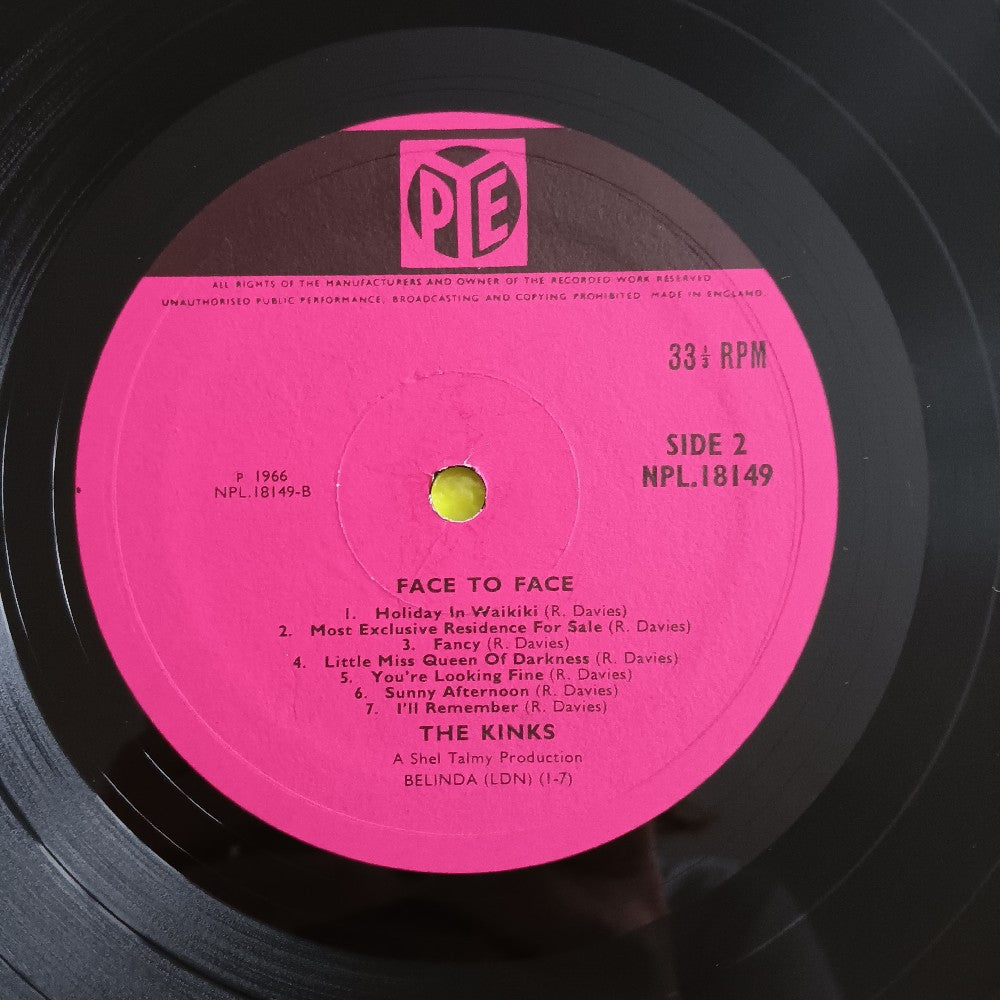 The Kinks - Face To Face UK OG Mono - 1966 - NPL 18149 - Used - VG - Vinyl