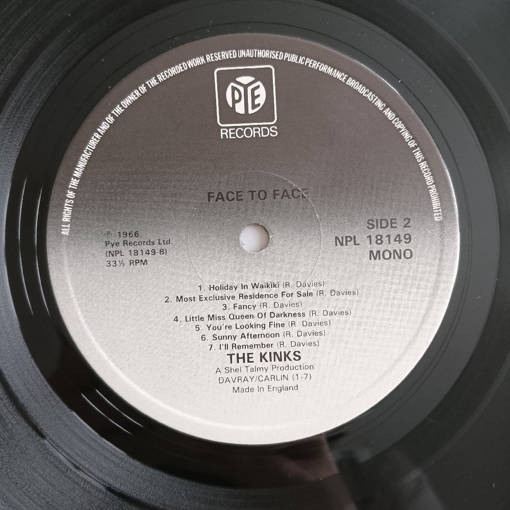 The Kinks - Face To Face UK Mono - 1979 - NPL 18149 - Used - VG++ - Vinyl