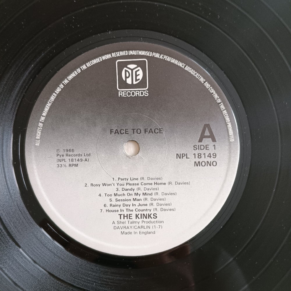 The Kinks - Face To Face UK Mono - 1979 - NPL 18149 - Used - VG+ - Vinyl