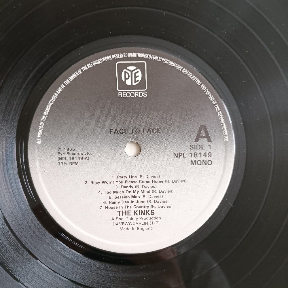 The Kinks - Face To Face UK Mono - 1979 - NPL 18149 - Used - VG++ - Vinyl
