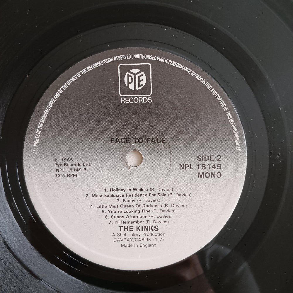 The Kinks - Face To Face UK Mono - 1979 - NPL 18149 - Used - VG++ - Vinyl