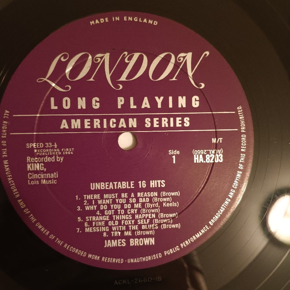 James Brown - The Unbeatable 16 Hits UK - 1964 - HA 8203 - Used - VG++ - Vinyl