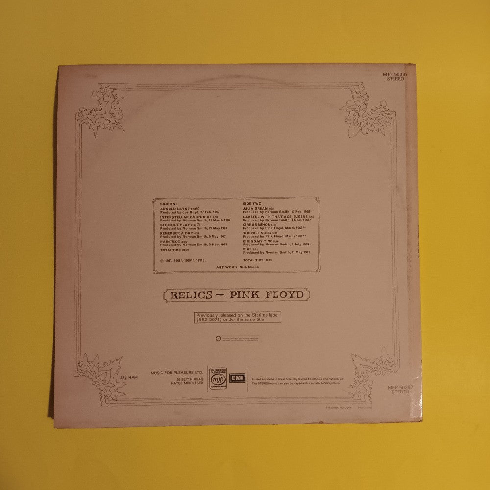 Pink Floyd - Relics UK HTM - 1978 - MFP 50397 - Used - EX - Vinyl