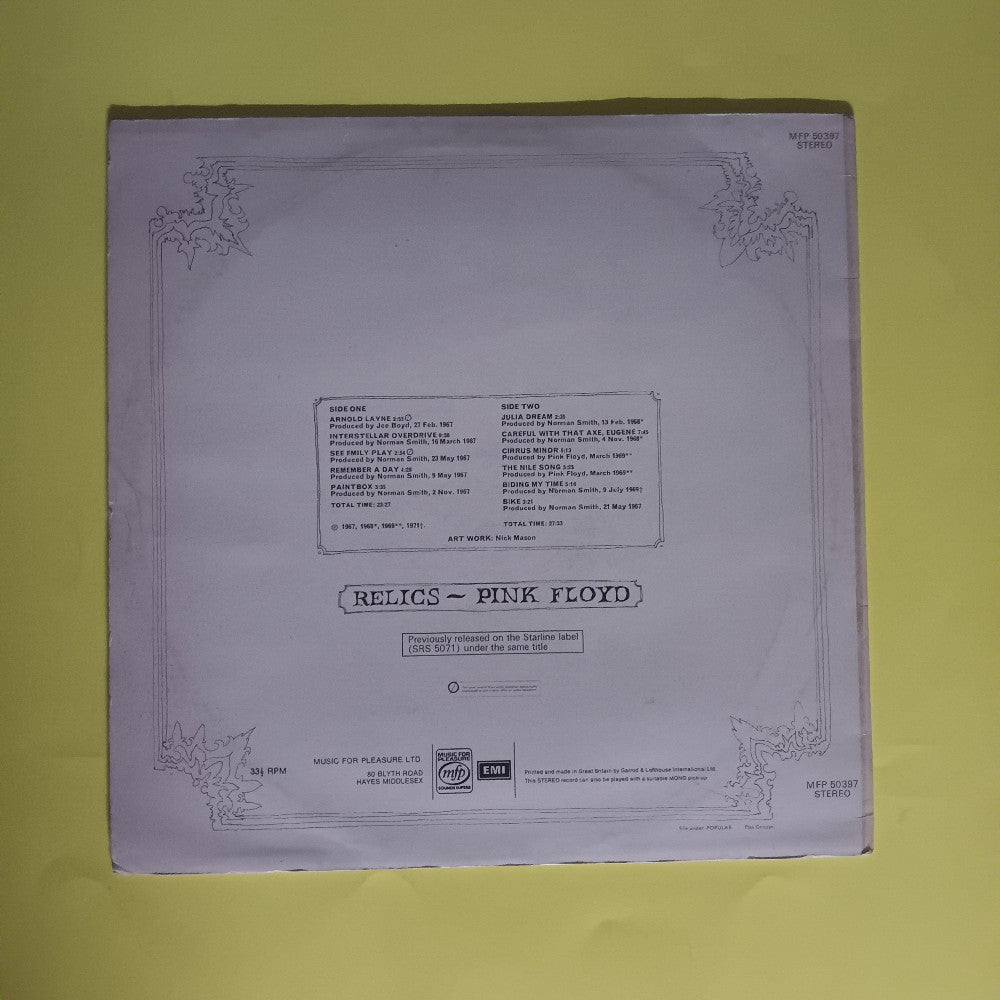 Pink Floyd - Relics UK HTM - 1978 - MFP 50397 - Used - VG++ - Vinyl